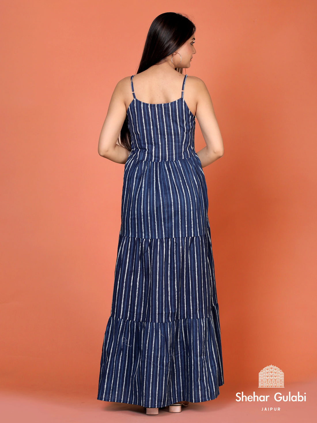 Shehar Gulabi Blue Lehere Maxi Dress