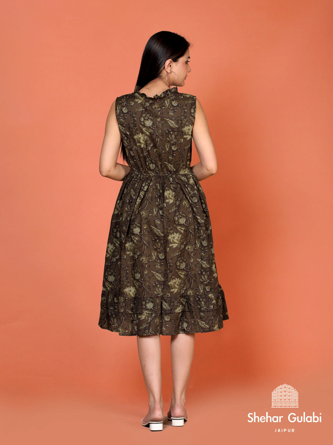 Cocoa Flowers Ruffled Collar Dress